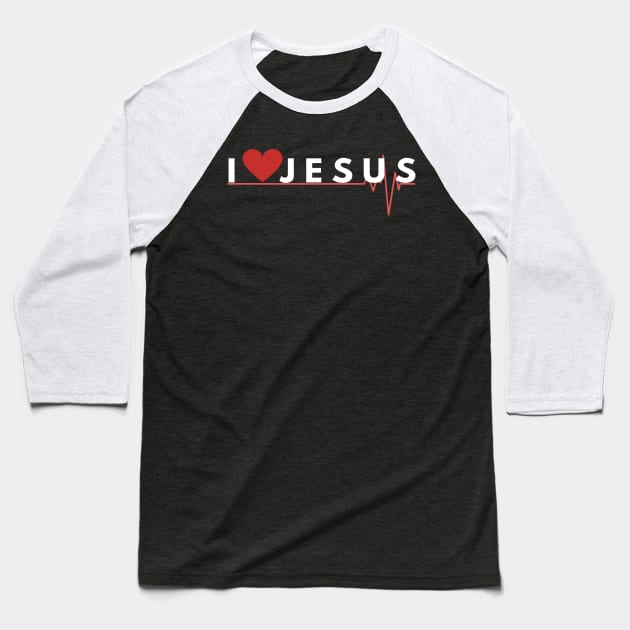 I Love Jesus Baseball T-Shirt by Happy - Design